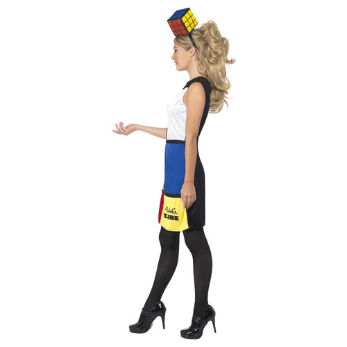 Rubik's Cube Fancy Dress Costume Ladies Small - UK 8-10 Product Gallery Image