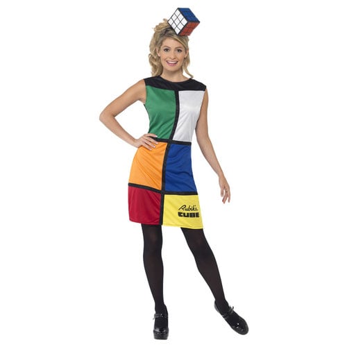 Rubik's Cube Fancy Dress Costume Ladies Small - UK 8-10 Product Gallery Image