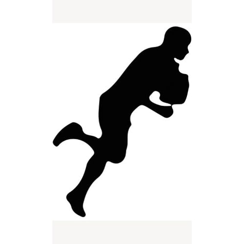 Rugby Player Running Silhouette PVC Lifesize Poster 182cm