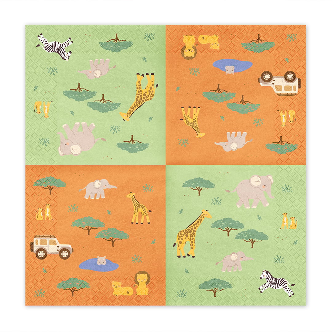 Safari Animal Paper Luncheon Napkins 2 Ply 33cm - Pack of 12 Product Gallery Image