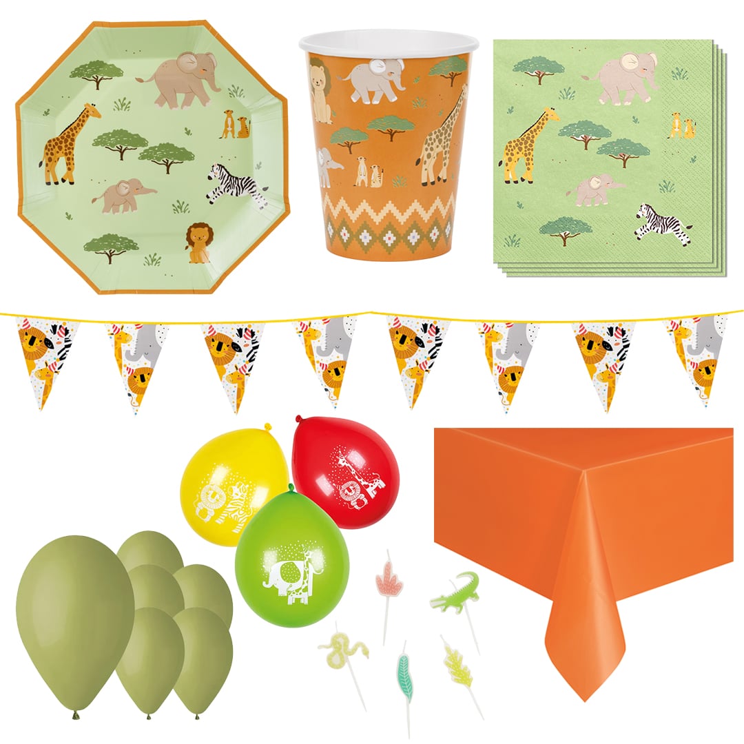 Safari Animals 12 Person Deluxe Party Pack