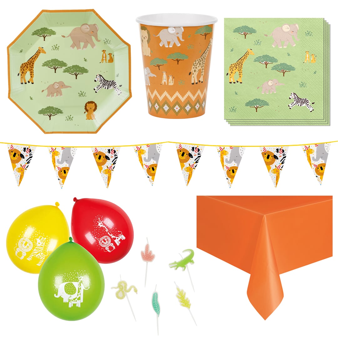 Safari Animals 6 Person Deluxe Party Pack