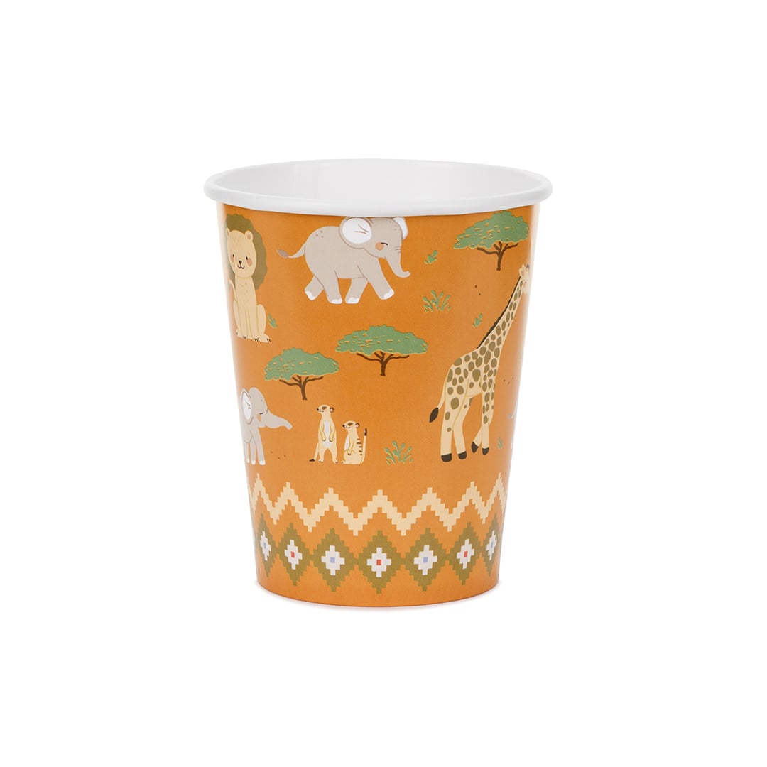 Safari Animals Paper Cups 220ml - Pack of 6