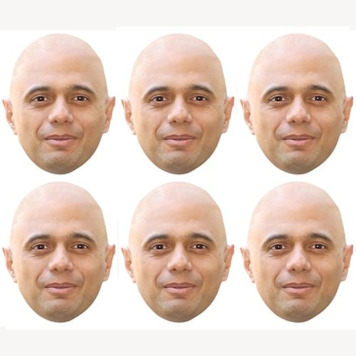 Sajid Javid Cardboard Face Masks - Pack of 6 Product Image
