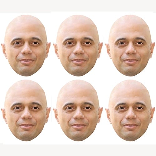 Sajid Javid Cardboard Face Masks - Pack of 6 Product Image