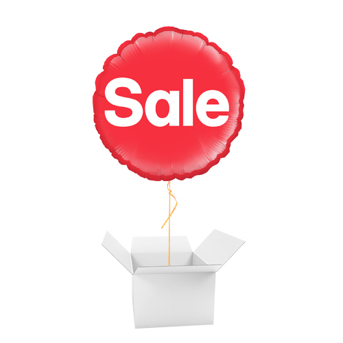 Sale Round Foil Balloon - Inflated Balloon in a Box