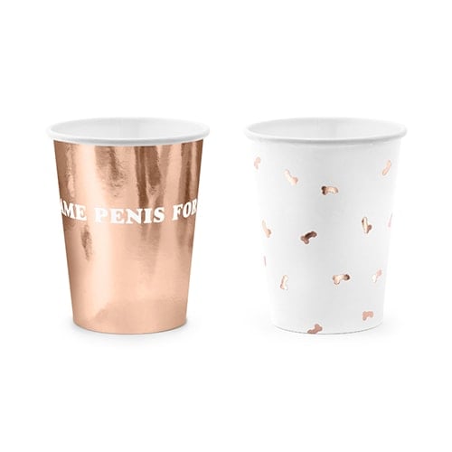 Same Penis Forever Hen Party Foil Paper Cups 220ml - Pack of 6