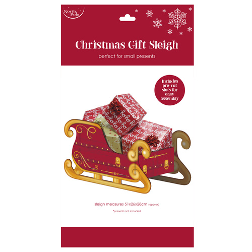 Santa's Sleigh Christmas Present Cardboard Holder 51cm Product Gallery Image