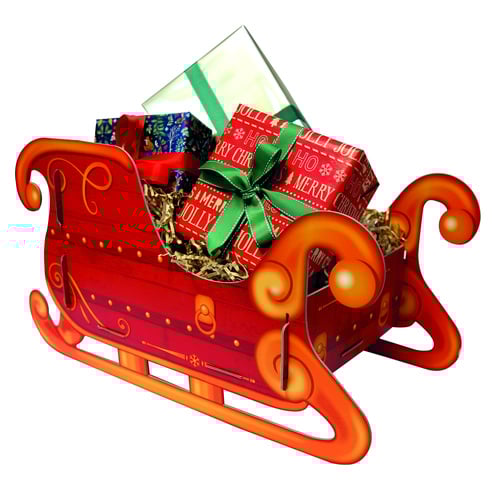 Santa's Sleigh Christmas Present Cardboard Holder 51cm Product Gallery Image