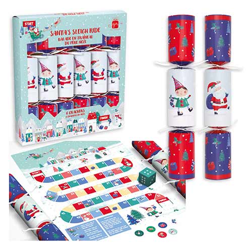 Santa's Sleigh Ride Game Christmas Crackers 30cm / 12 in - Pack of 6 Product Image