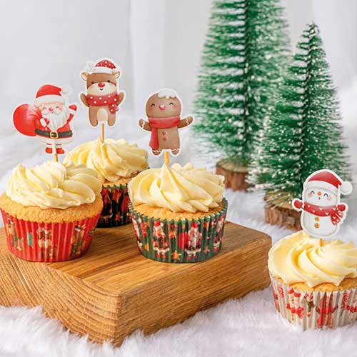 Santa and Friends Christmas Paper Cupcake Cases - Pack of 60 Product Gallery Image