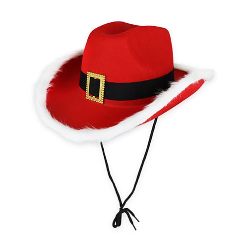 Santa Claus Red Christmas Cowboy Hat Product Image