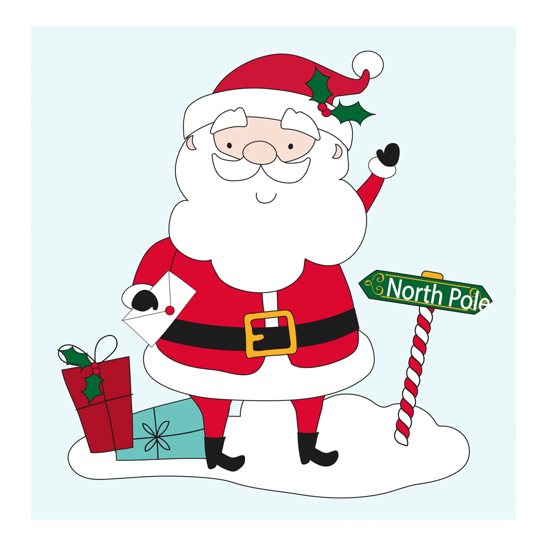 Santa Claus Christmas Gel Window Sticker