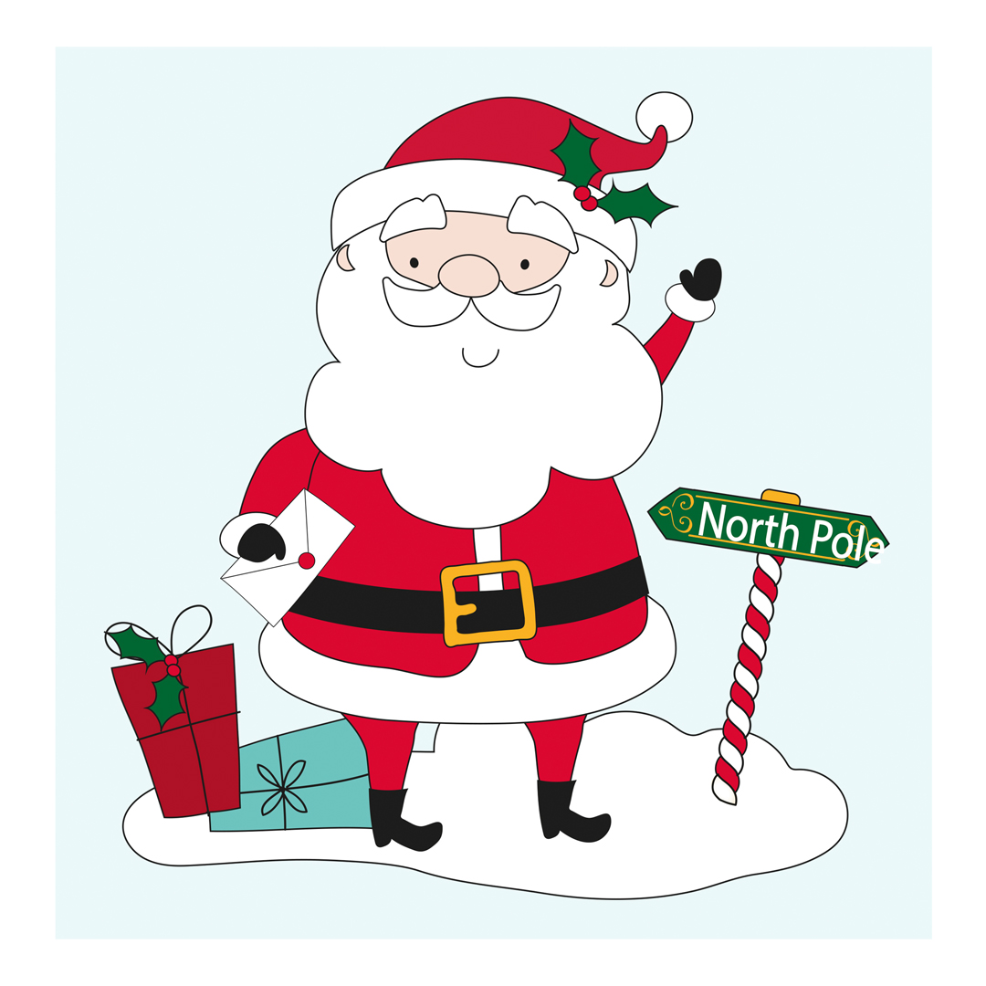 Santa Claus Christmas Gel Window Sticker View 2