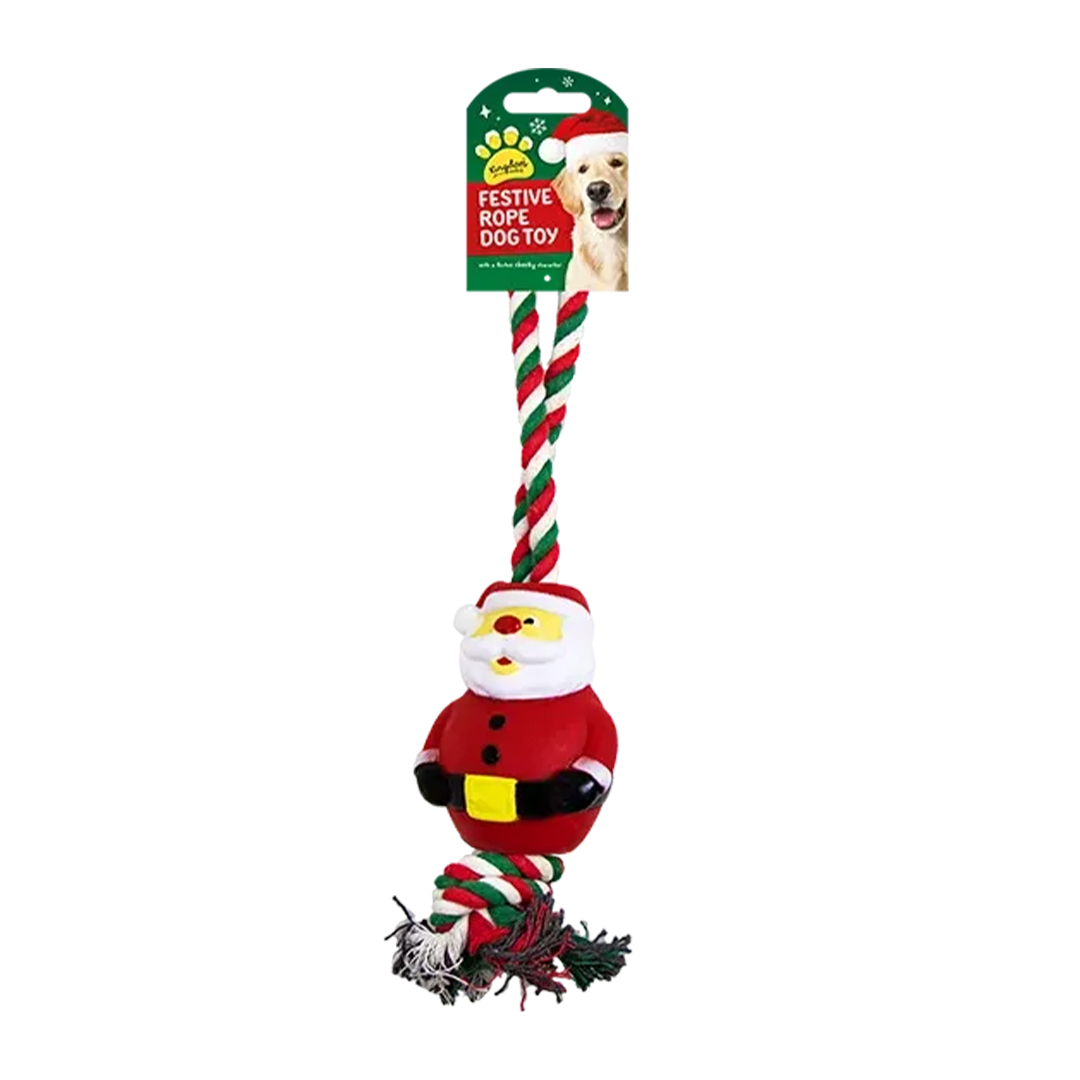 Santa Claus Christmas Rope Dog Toy 33cm