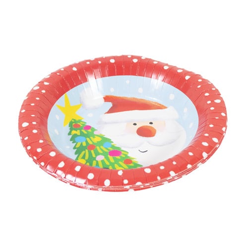 Santa Claus Christmas Round Paper Bowls 16.5cm - Pack of 6 Product Gallery Image