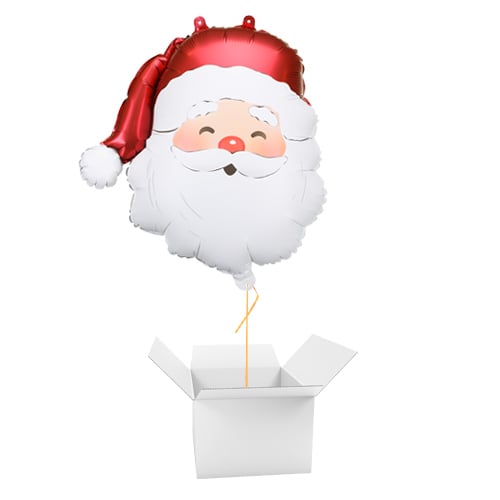 Santa Claus Christmas Shaped Helium Foil Balloon - Inflated Balloon in a Box