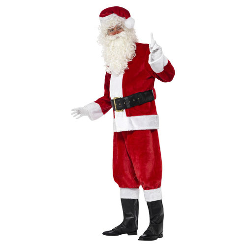 Santa Claus Deluxe Christmas Fancy Dress Costume Adult Mens One Size Product Gallery Image