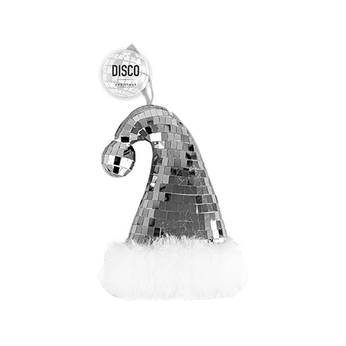 Santa Claus Hat Disco Ball Christmas Hanging Decoration 15cm Product Image