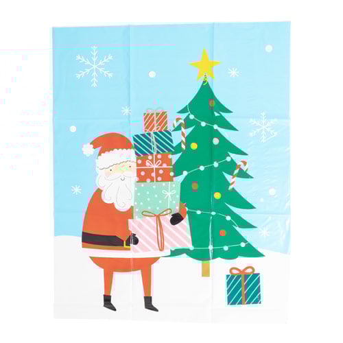 Santa Claus with Christmas Tree Giant Plastic Present Sack 76cm Product Image