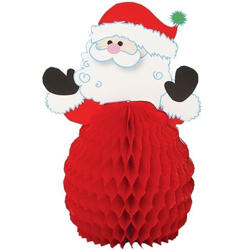 Santa Claus Christmas Paper Honeycomb Table Centrepiece Decorations 15cm - Pack of 4 Product Gallery Image