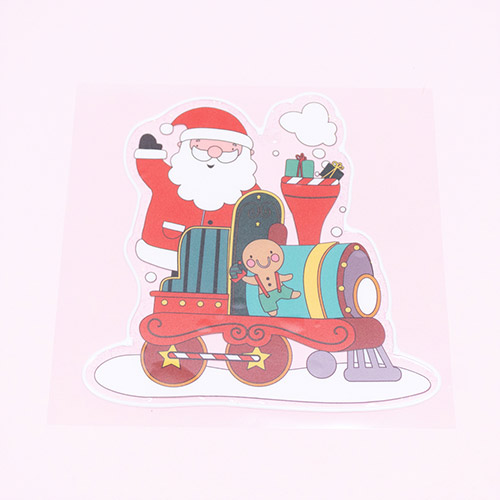 Santa Claus on Train Christmas Character Gel Window Sticker Product Gallery Image