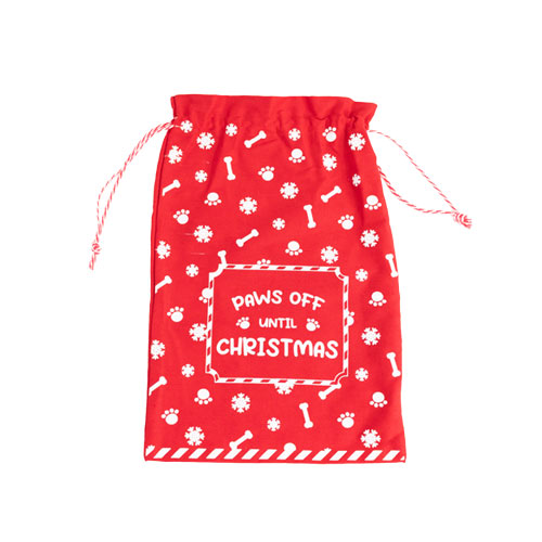 Santa Paws Off Until Christmas Printed Pet Sack 44cm
