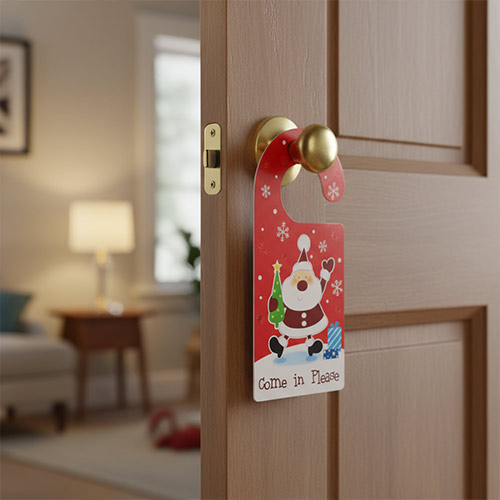 Santa Stop Here Window & Door Hanger Christmas Signs Set Product Gallery Image