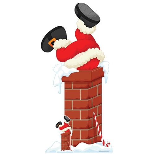 Santa Stuck In Chimney Christmas Lifesize Cardboard Cutout 195cm Product Gallery Image