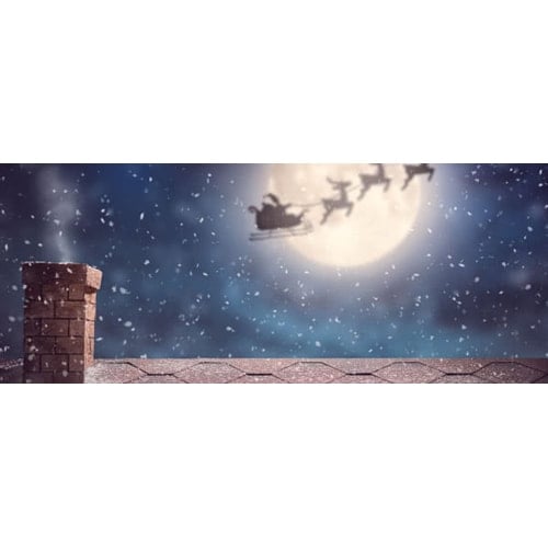 Santa With Sleigh Christmas Design Small Personalised Banner - 4ft x 2ft