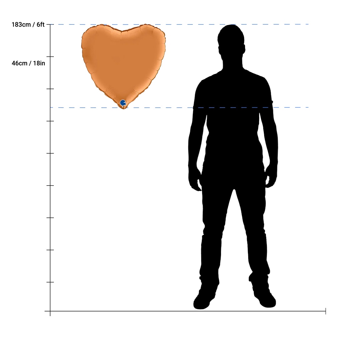 Satin Caramel Heart Shape Foil Helium Balloon 46cm / 18 in Product Gallery Image