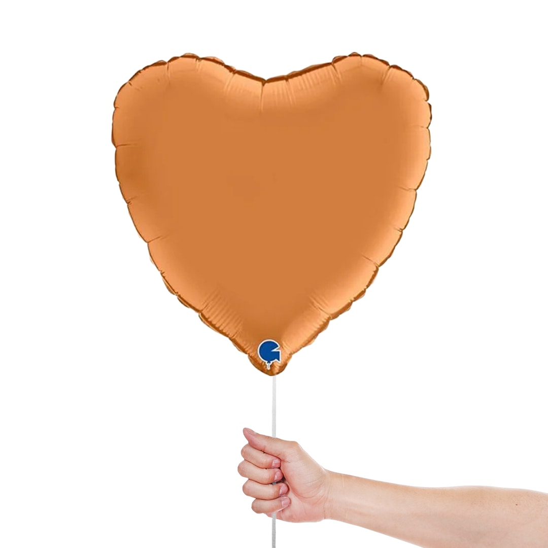 Satin Caramel Heart Shape Foil Helium Balloon 46cm / 18 in Product Gallery Image