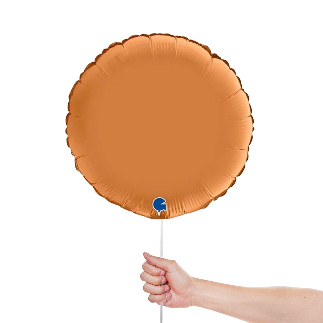 Satin Caramel Round Shape Foil Helium Balloon 46cm / 18 in Product Gallery Image