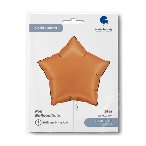 Satin Caramel Star Foil Helium Balloon 46cm / 18 in Product Gallery Image