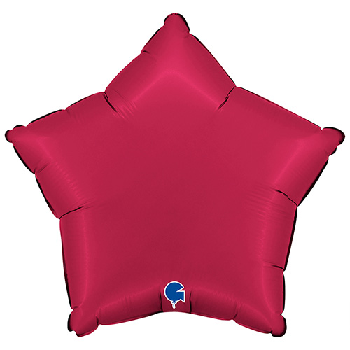 Satin Cherry Red Star Shape Foil Helium Balloon 46cm / 18 in