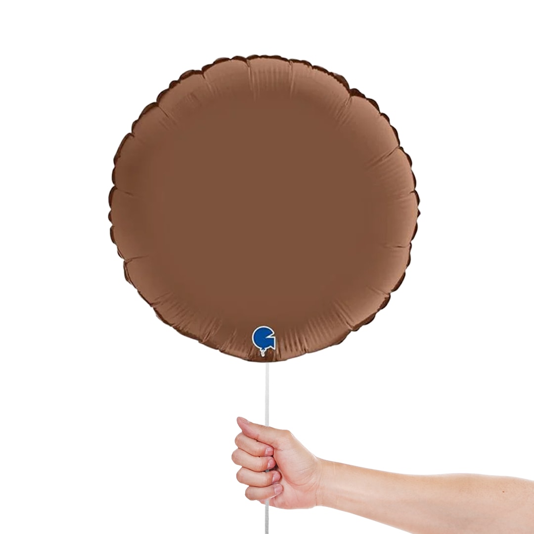 Satin Chocolate Brown Round Shape Foil Helium Balloon 46cm / 18 in Product Gallery Image