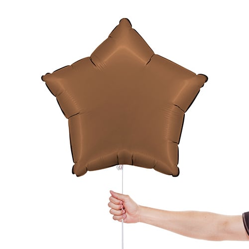 Satin Chocolate Brown Star Foil Helium Balloon 46cm / 18 in Product Gallery Image