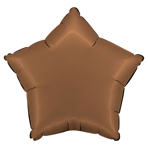 Satin Chocolate Brown Star Foil Helium Balloon 46cm / 18 in