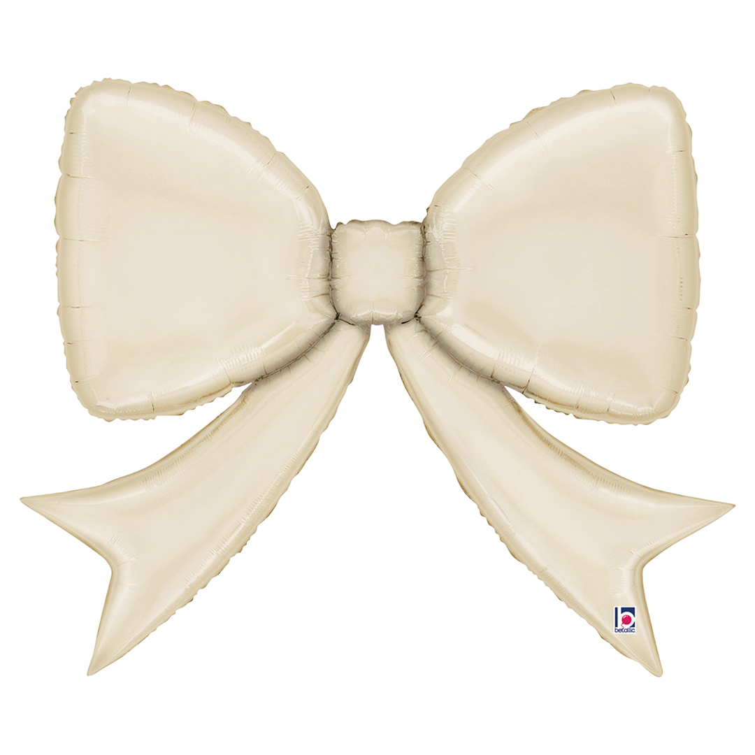 Satin Cream Bow Giant Foil Balloon 104cm / 41 in