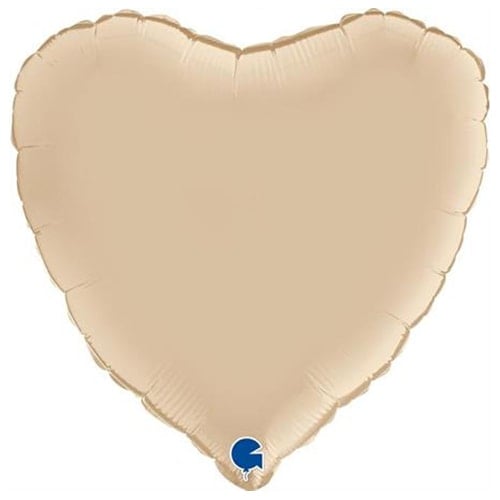 Satin Cream Heart Shape Foil Helium Balloon 46cm / 18 in