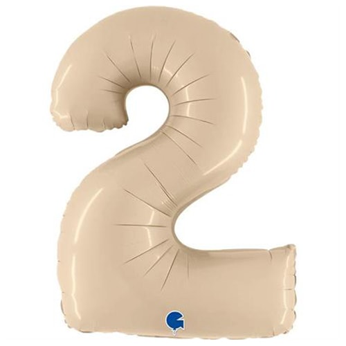 Satin Cream Number 2 Helium Foil Giant Balloon 102cm / 40 in Product Image