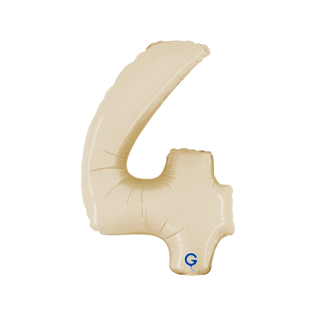 Satin Cream Number 4 Mini Air Fill Foil Balloon 36cm / 14 in