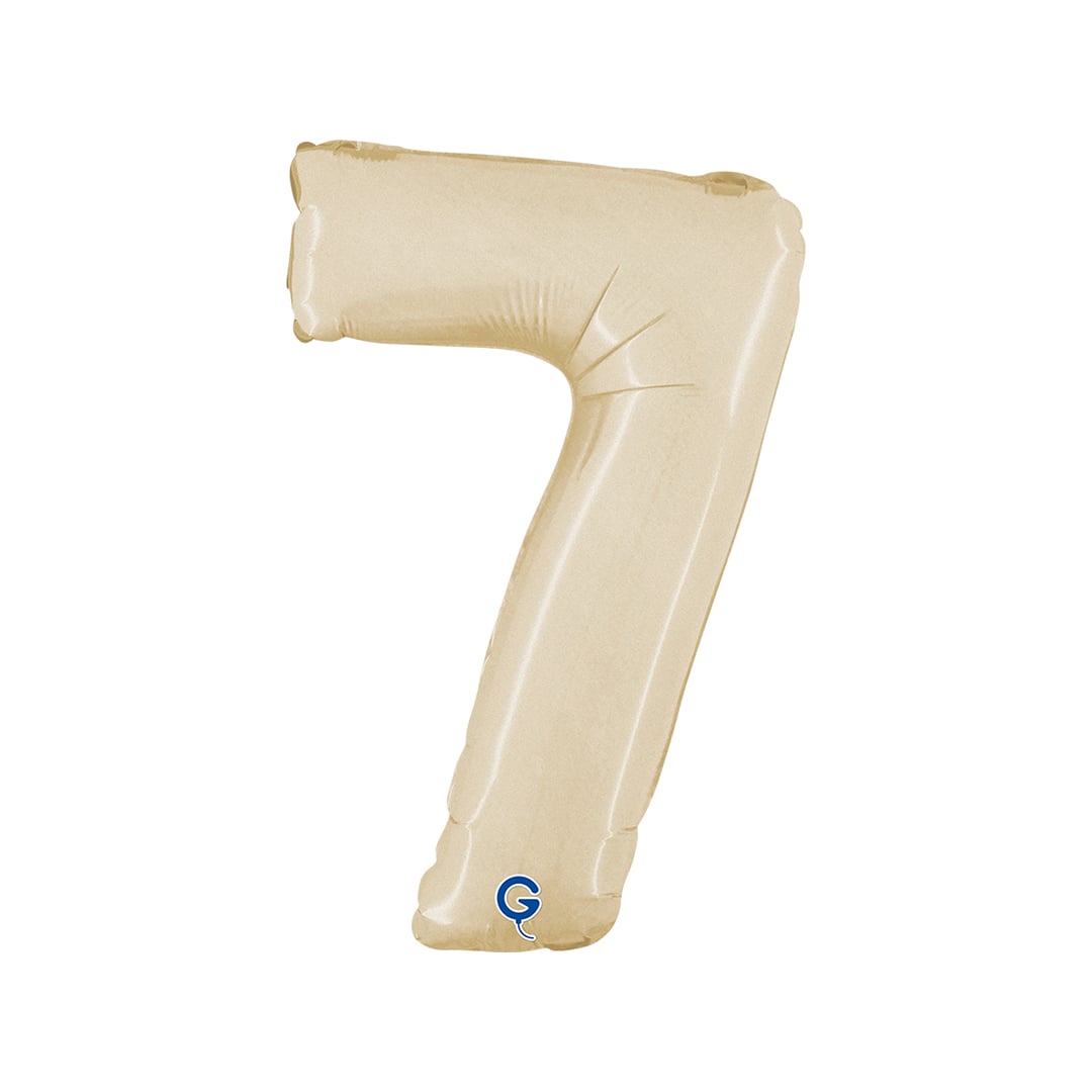 Satin Cream Number 7 Mini Air Fill Foil Balloon 36cm / 14 in
