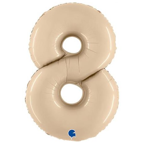 Satin Cream Number 8 Helium Foil Giant Balloon 102cm / 40 in Product Image