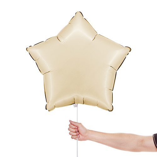 Satin Cream Star Foil Helium Balloon 46cm / 18 in Product Gallery Image