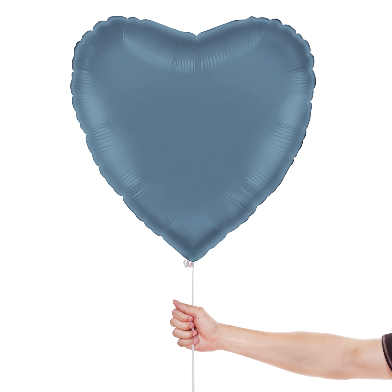 Satin Denim Blue Heart Shaped Foil Balloon 46cm / 18 in View 2