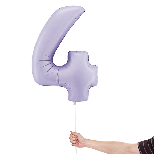 Satin Lilac Number 4 Giant Foil Helium Balloon 102cm / 40 in Product Gallery Image