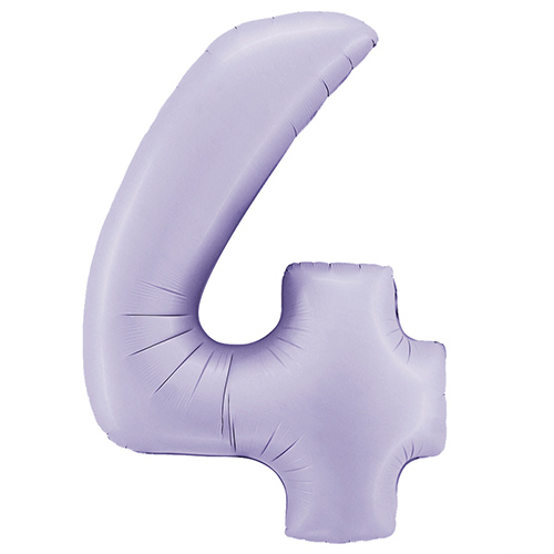 Satin Lilac Number 4 Giant Foil Helium Balloon 102cm / 40 in