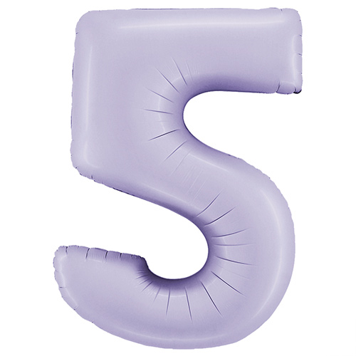 Satin Lilac Number 5 Giant Foil Helium Balloon 102cm / 40 in Product Gallery Image