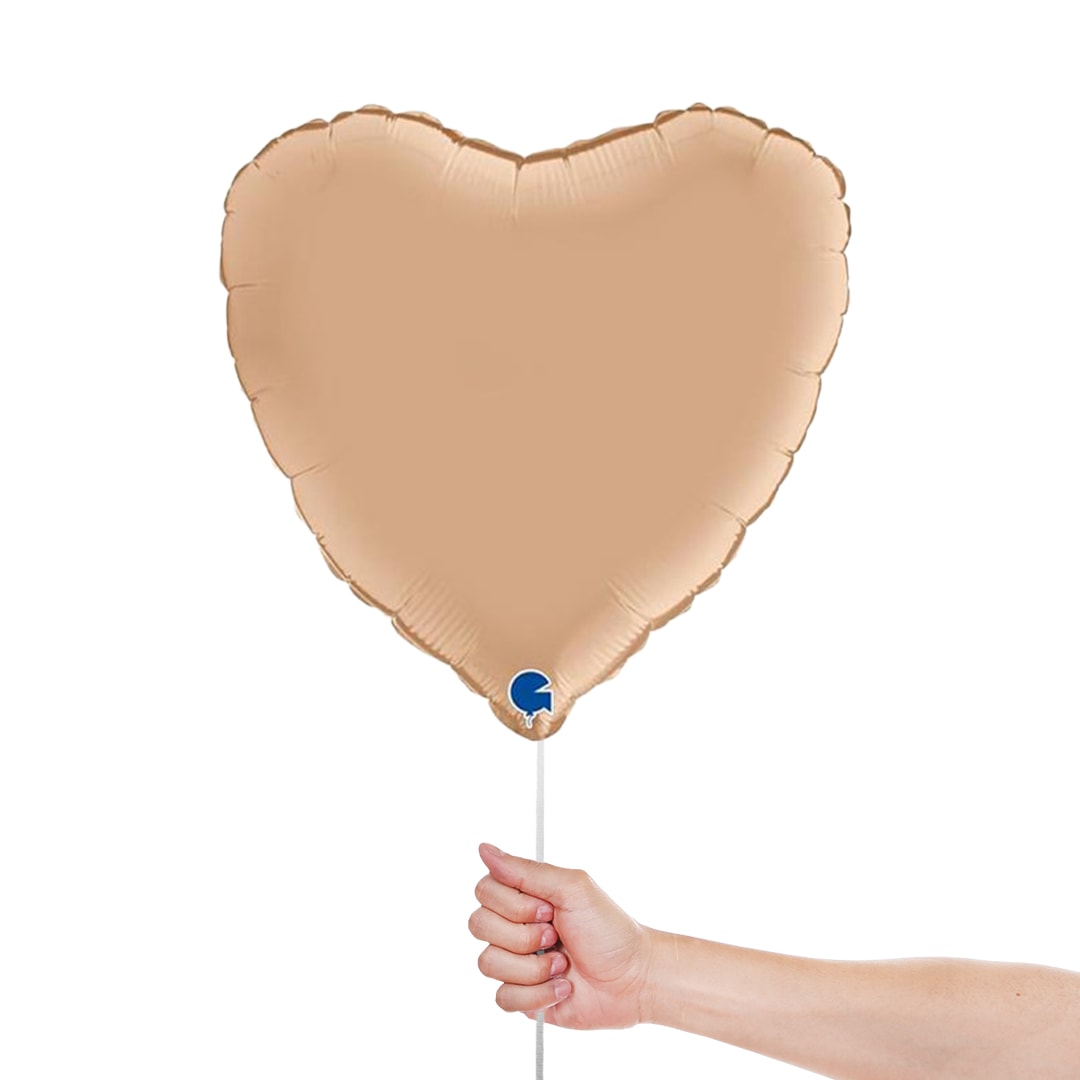Satin Nude Heart Shape Foil Helium Balloon 46cm / 18 in Product Gallery Image